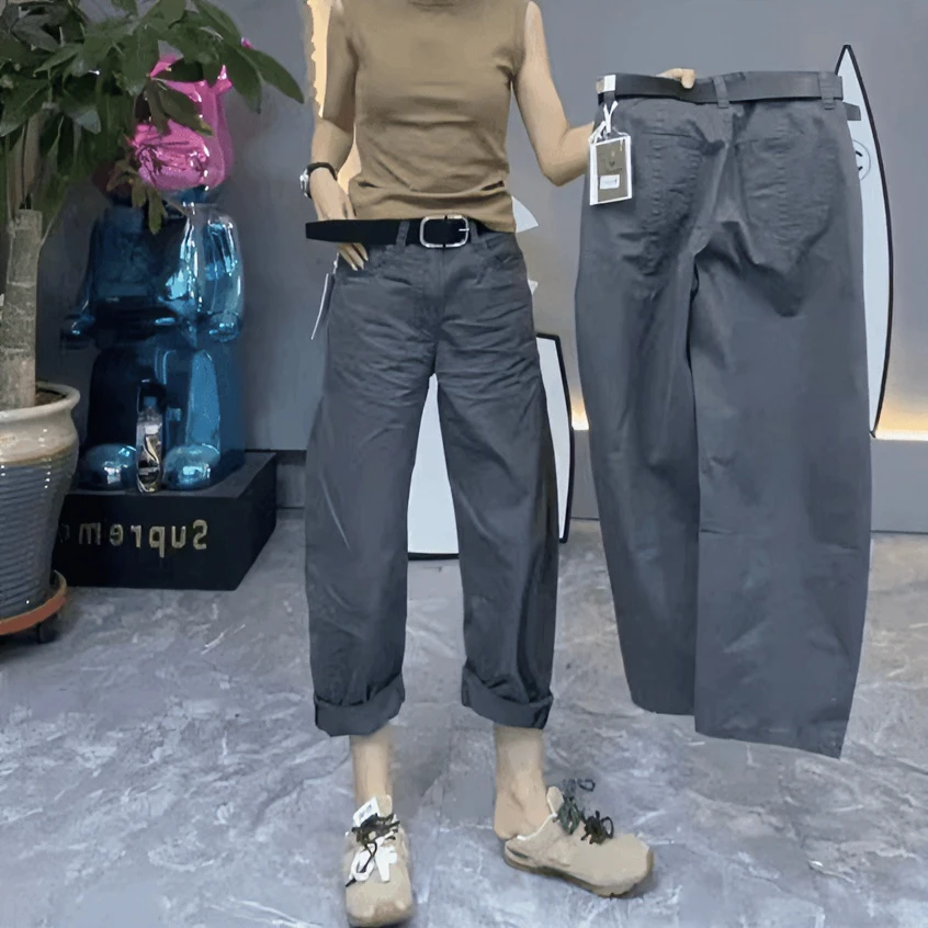 夏季新款薄款梨型身材九分奶奶裤宽松显瘦速干休闲裤哈伦弯刀裤