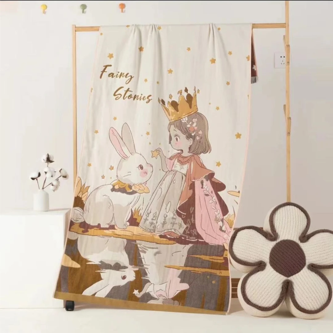 【兔公主】A类全棉纱布加厚大浴巾80*160cm 柔软舒适加大浴巾