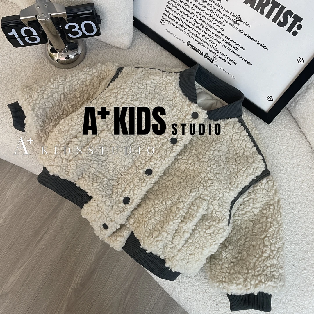 现货【文文妈】2024冬季新款儿童毛毛外套棉服韩版洋气加厚hyp2015