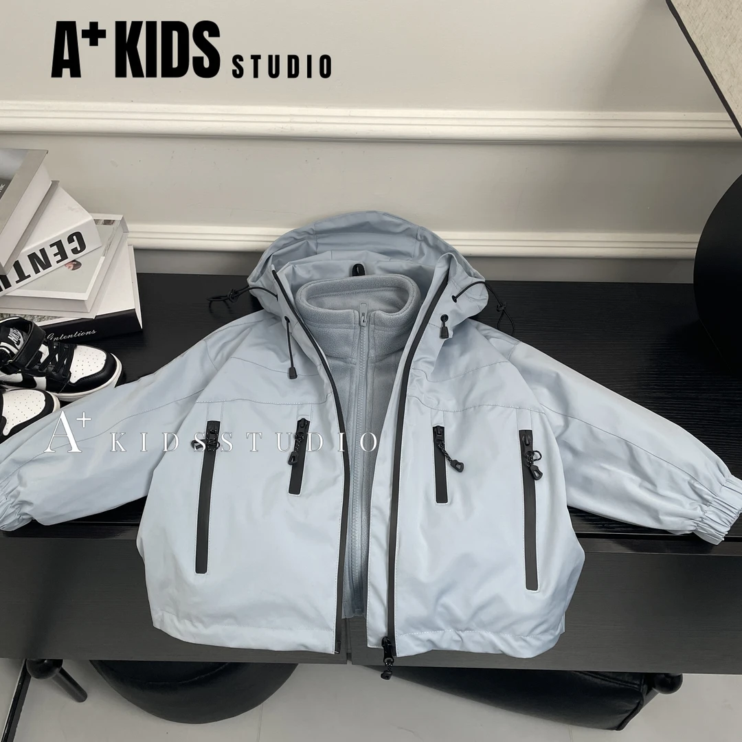 【文文妈】【高货】春秋冬三合一儿童外套时尚户外冲锋衣防风hyp1953