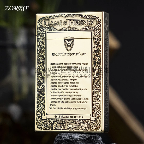 ZORRO佐罗552【冰与火】精雕朗声打火机黄铜煤油打火机