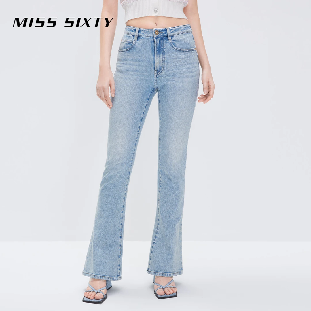 Miss Sixty 马蹄裤夏季百搭桑蚕丝轻薄微喇牛仔裤丹宁风尤莱特