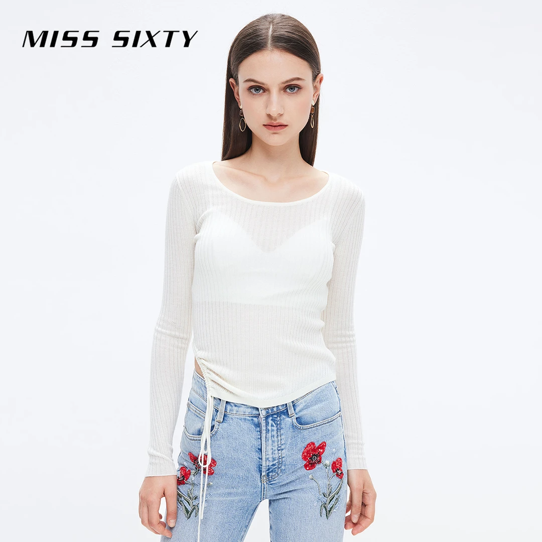 MISS SIXTY24k套头衫女不对称设计感系带抽绳风感波粒派对