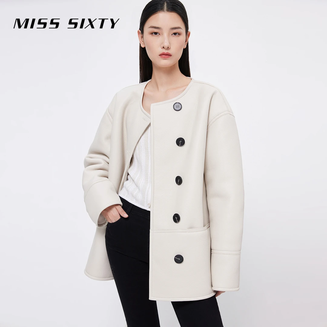 Miss Sixty外套女仿真皮PU皮革中长款轻奢优雅气质citywarm