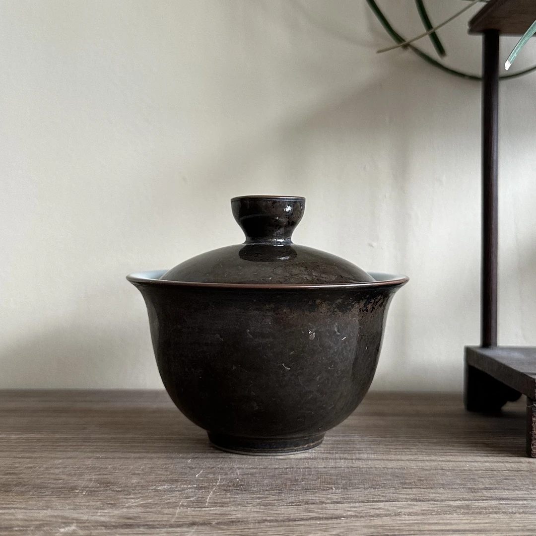 【特惠】铁锈釉二才盖碗.1101.中式复古陶瓷盖碗泡茶器家用功夫茶具