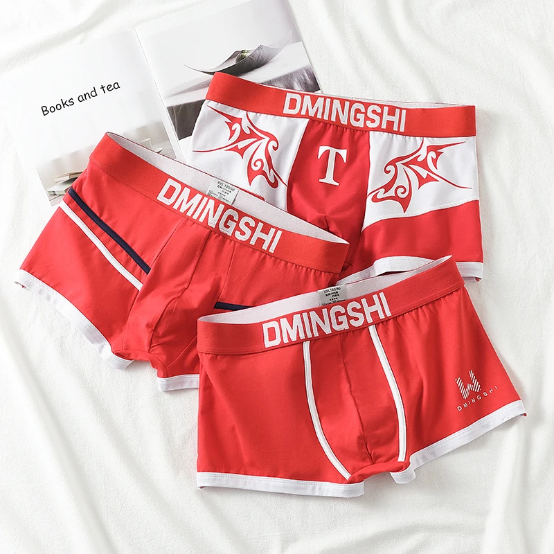 【红内裤】本命年兔年潮流运动个性儿童内裤男宽松透气品牌平角裤