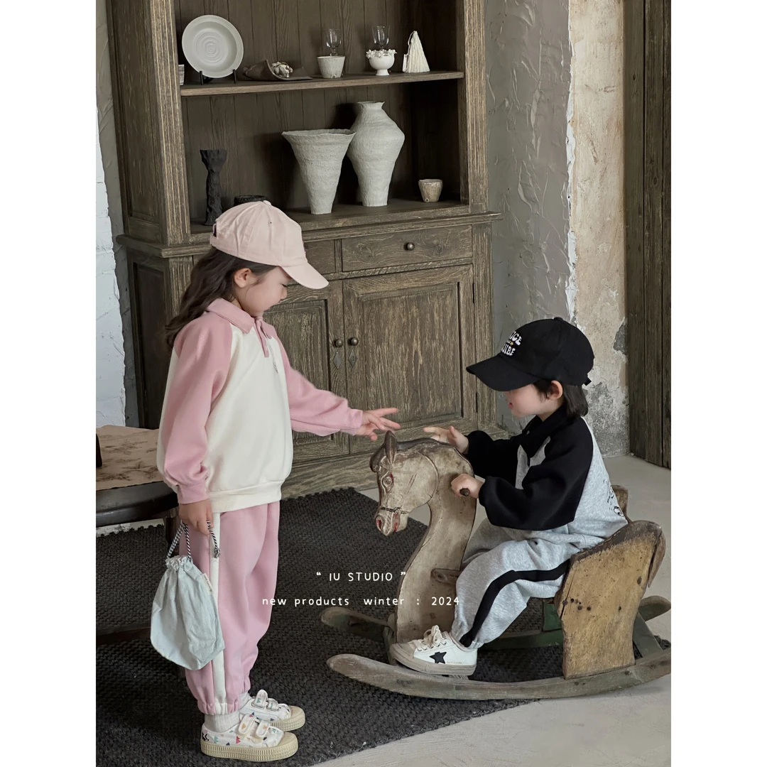 【艾柚】春夏秋冬秋季新品儿童卡通熊猫套装IU-10090