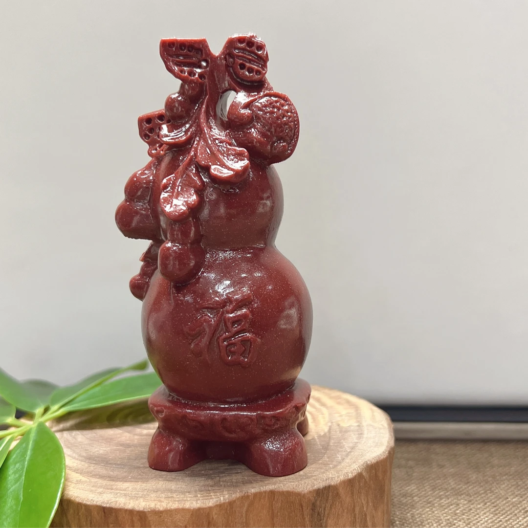 辰砂（处理）【亿凡珠宝】葫芦摆件。