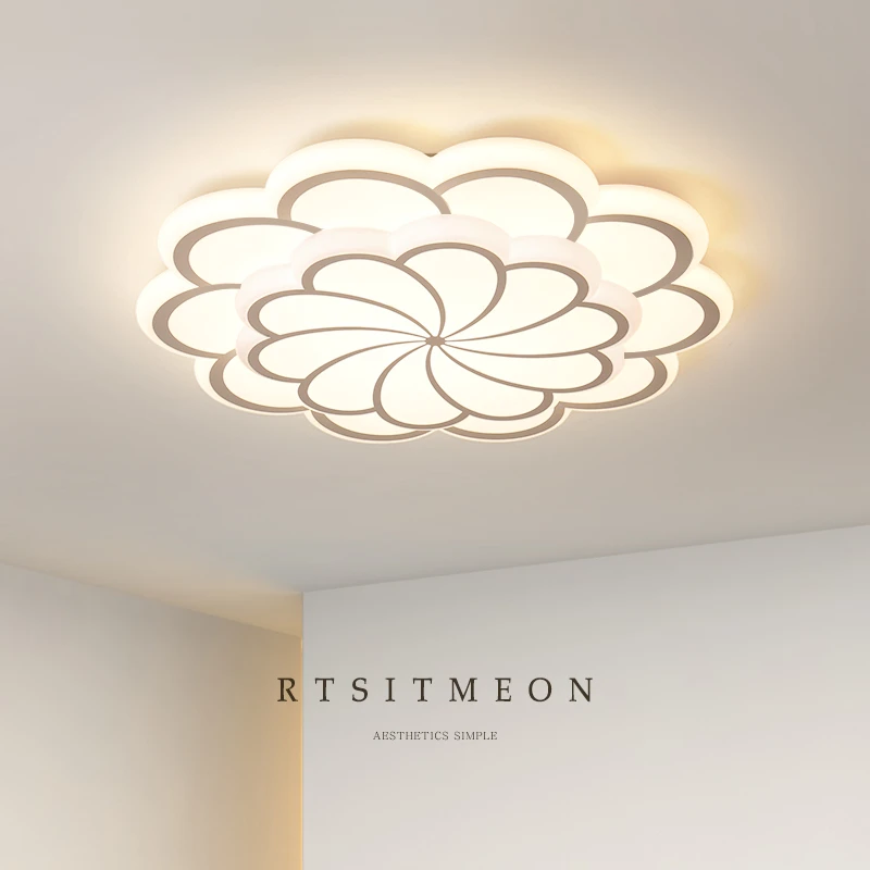 现代简约客厅卧室灯奶油风2024新款花形主灯吸顶灯家用照明大气灯