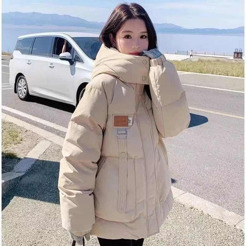 羽绒棉服少女秋冬装2024新款初中高中学生宽松棉衣加厚面包服外套