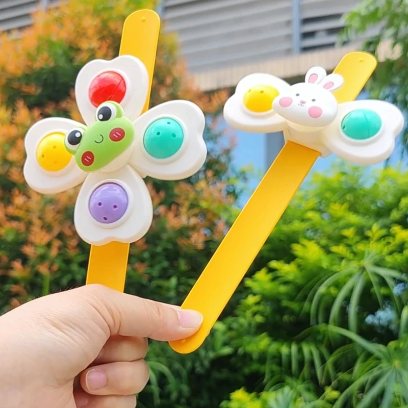 婴儿吸盘转转乐益智玩具卡通动物陀螺可转动锻炼抓握手部趣味玩具