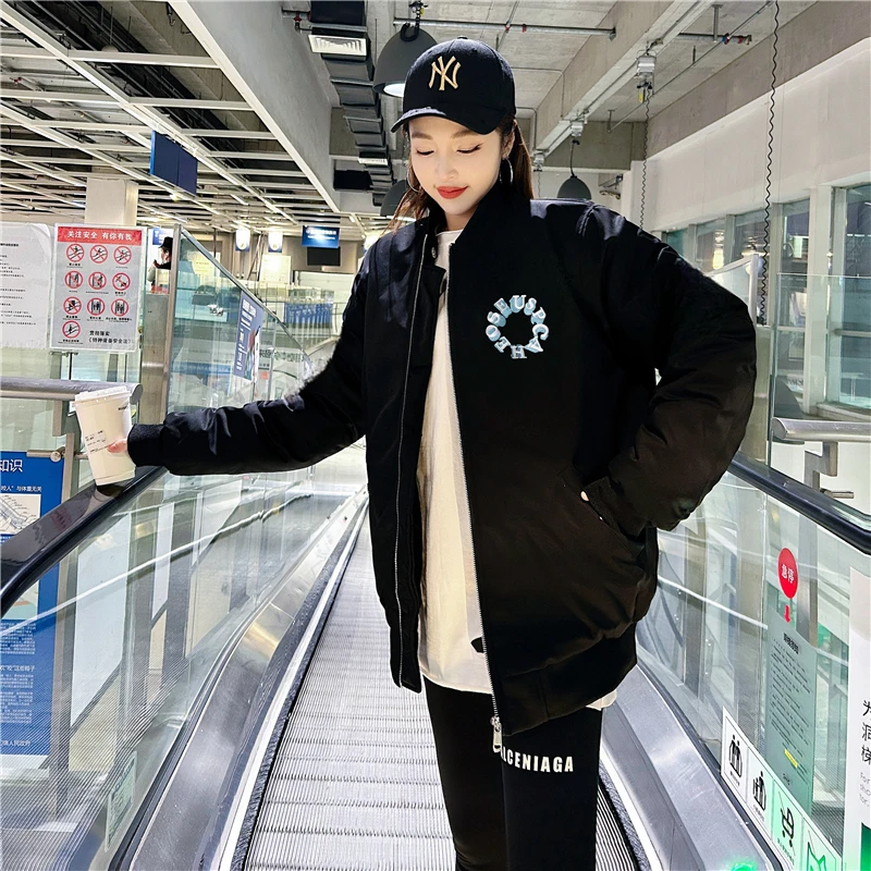 2024春秋冬新款刺绣宽松大码情侣棒球服美式飞行男士潮牌外套