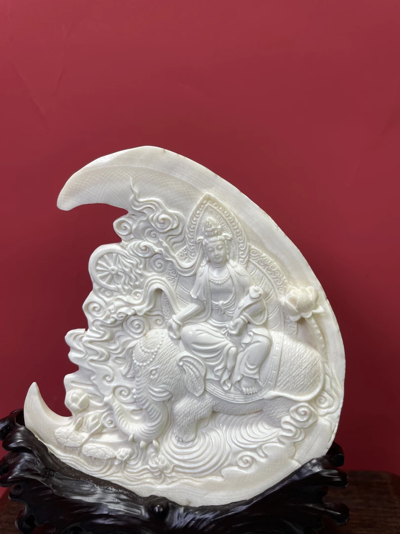 5A级冰料观音摆件大师手工精工雕刻(改价专拍)