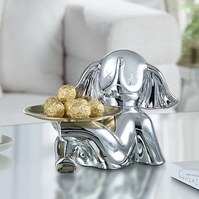 简约现代进门玄关客厅零食钥匙放遥控器收纳小飞象装饰品招财摆件