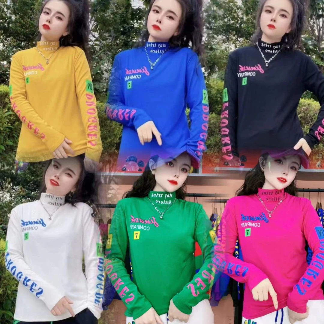 大椒秋冬印花磨毛拉绒内搭时尚百搭显瘦洋气修身女款打底绒衫8032