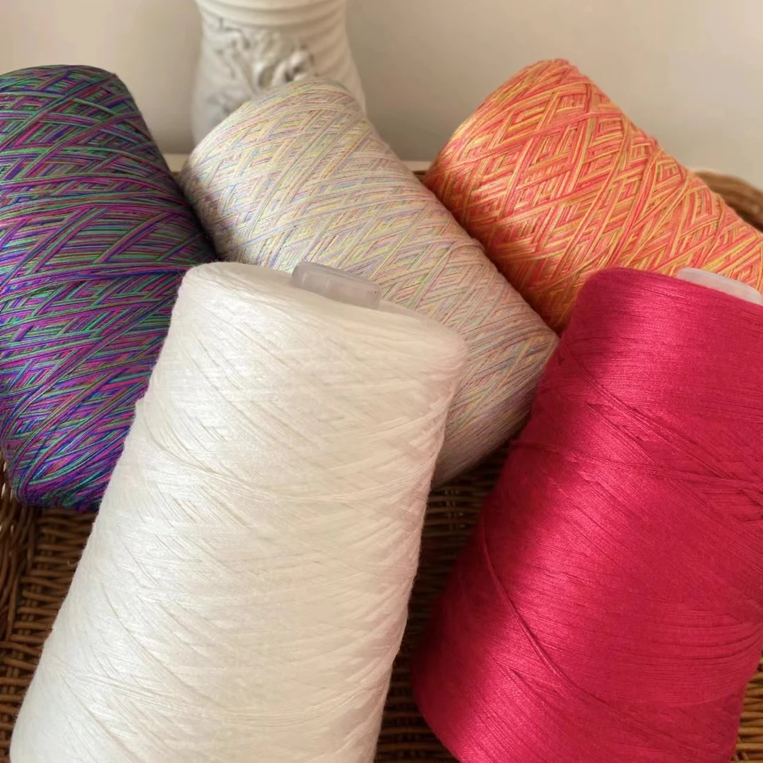 桑蚕丝莱赛尔段染手编线一桶一斤软软舒适透气冰凉夏季编线