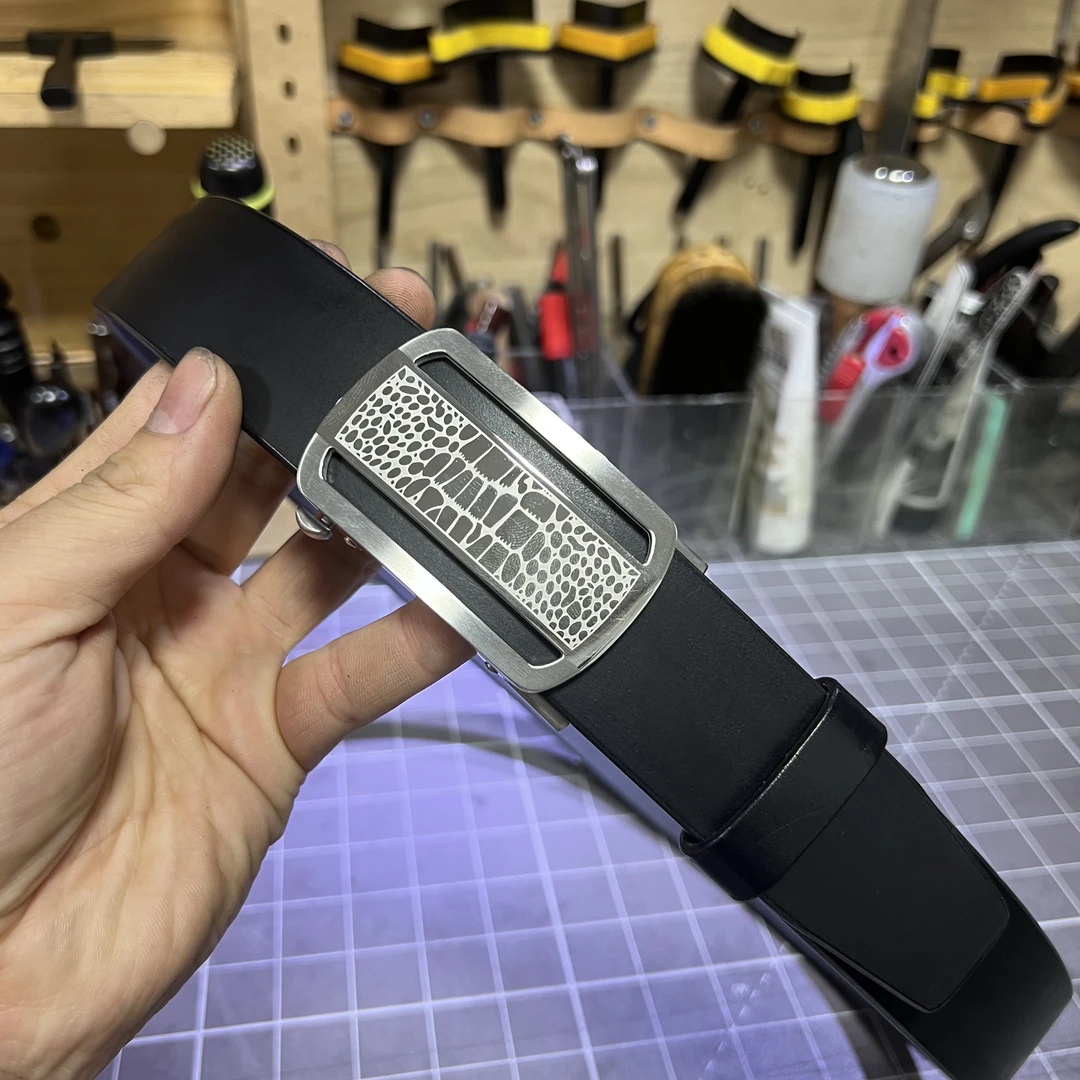 自动扣外穿纯手工制作头层牛皮腰带真牛皮皮带男士真皮裤带裤腰带