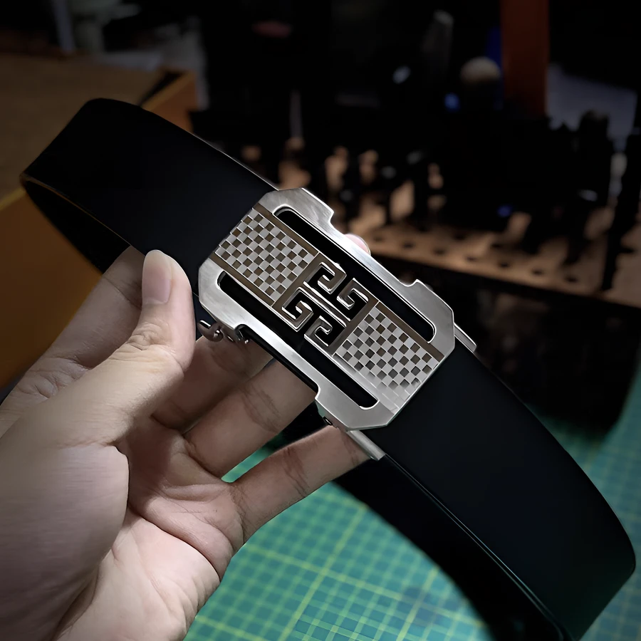 自动扣内穿纯手工制作头层牛皮腰带真牛皮皮带男士真皮裤带裤腰带