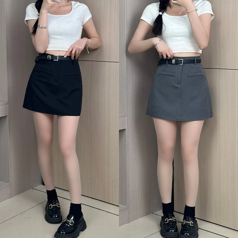 西装半身裙2024夏季新款高腰显瘦包臀短裙小个子a字裙防走光裙子