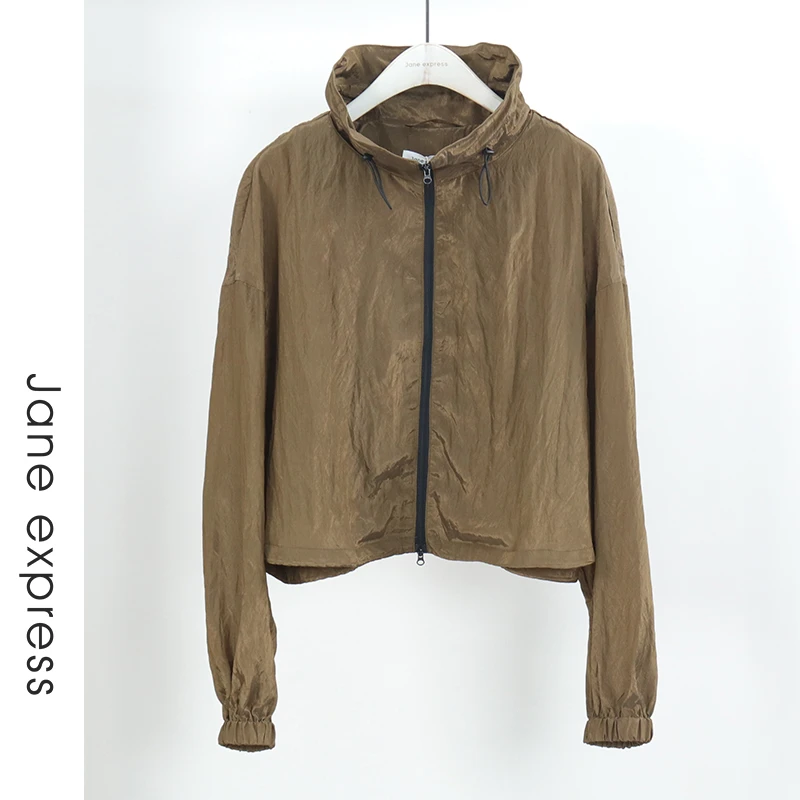 Jane express/简表达24年秋季新款时尚抽绳外套短外套QWT43013