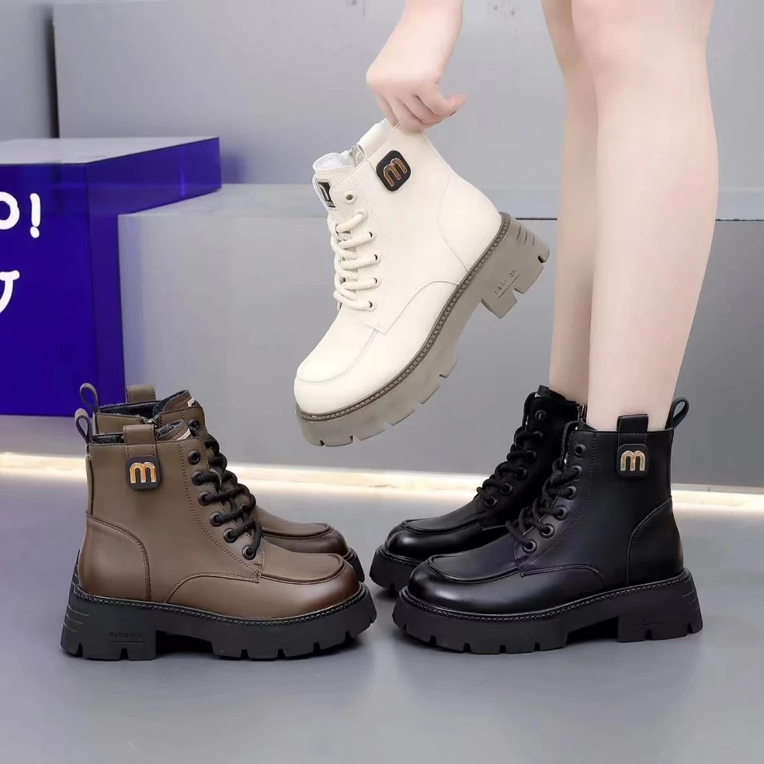 988（镇店小宝）羊羔毛厚底马丁靴