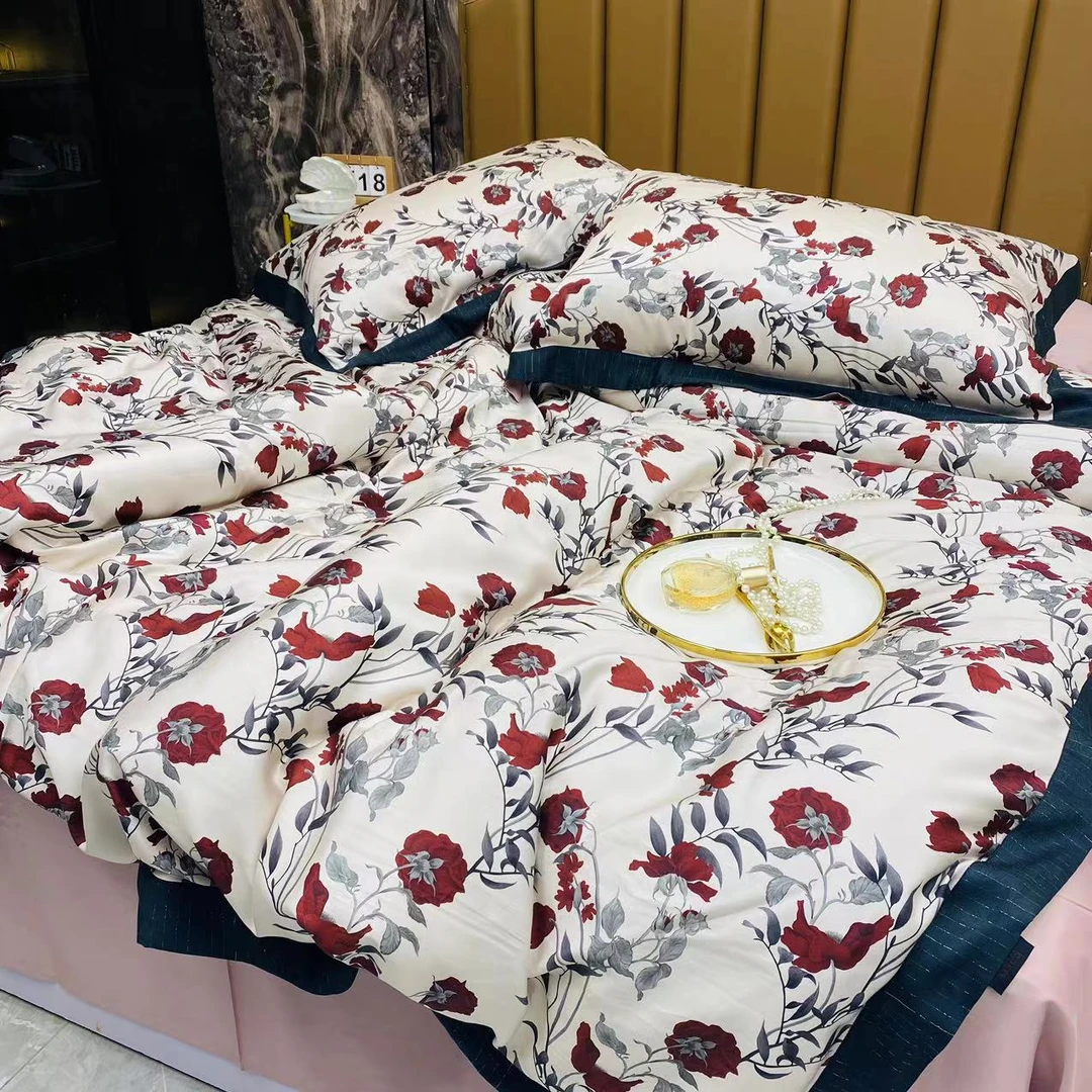 【若安玉】原创设计师款天丝棉磨毛轻奢款四件套4305