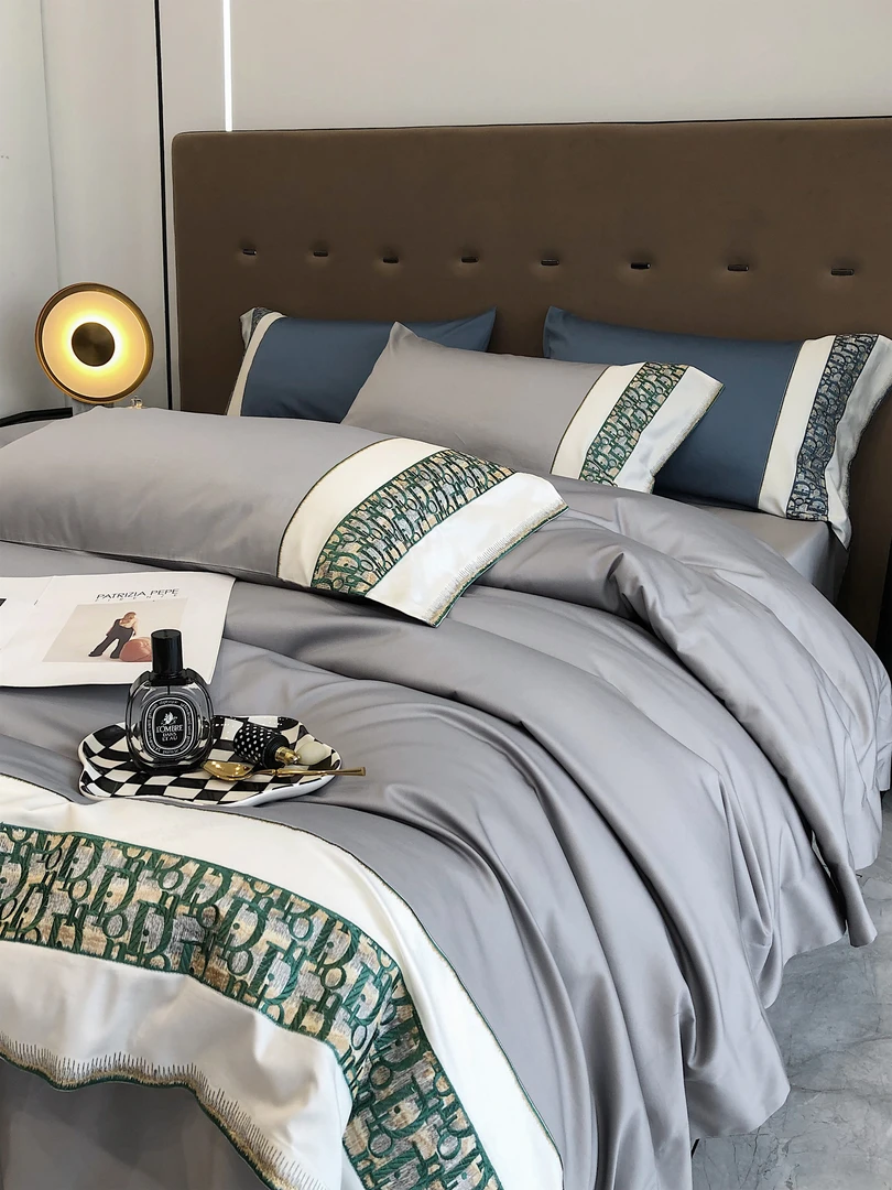 【YYS卡曼灰】设计师款全棉长绒棉轻奢四件套4403