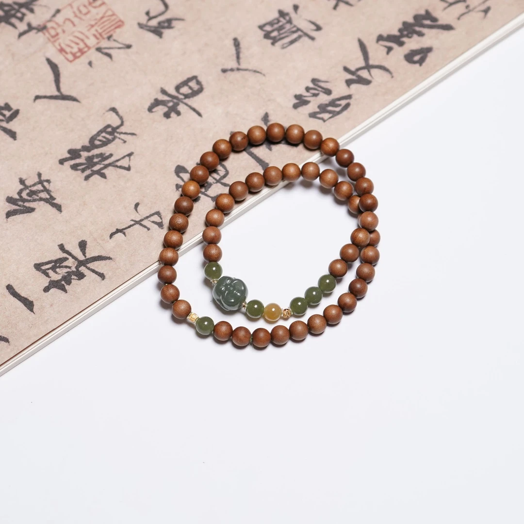 老山檀双圈手串ZC10A13106