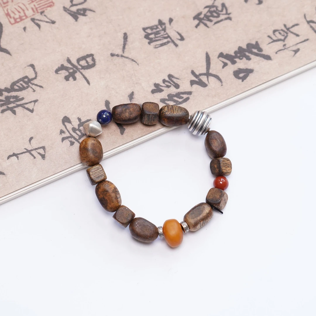 沉香蜜蜡南红青金石手串ZC10A2987