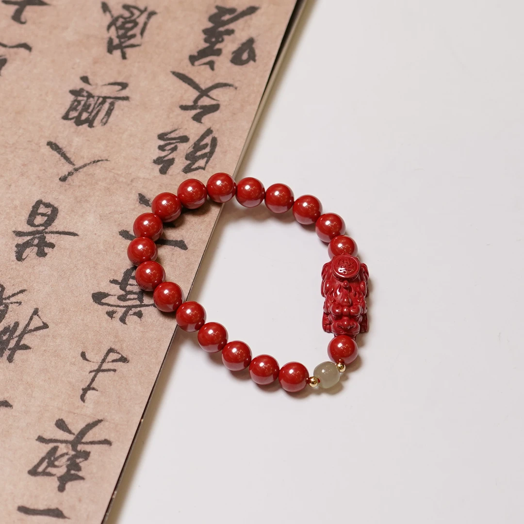 含辰砂工艺品朱砂貔貅8mm手串ZC10A6316