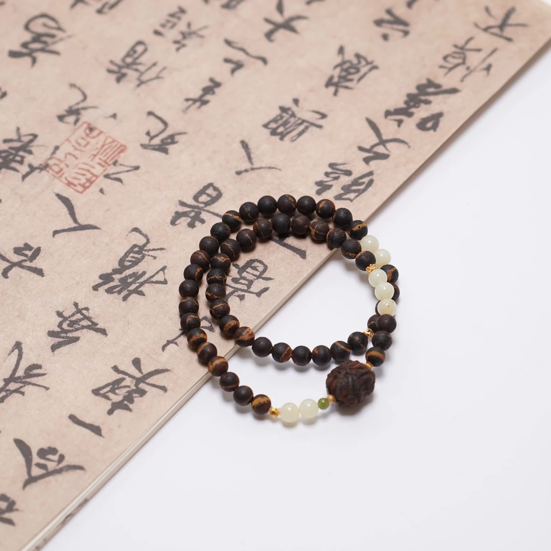 黄金甲和田玉碧玉多圈手串ZC10A1372