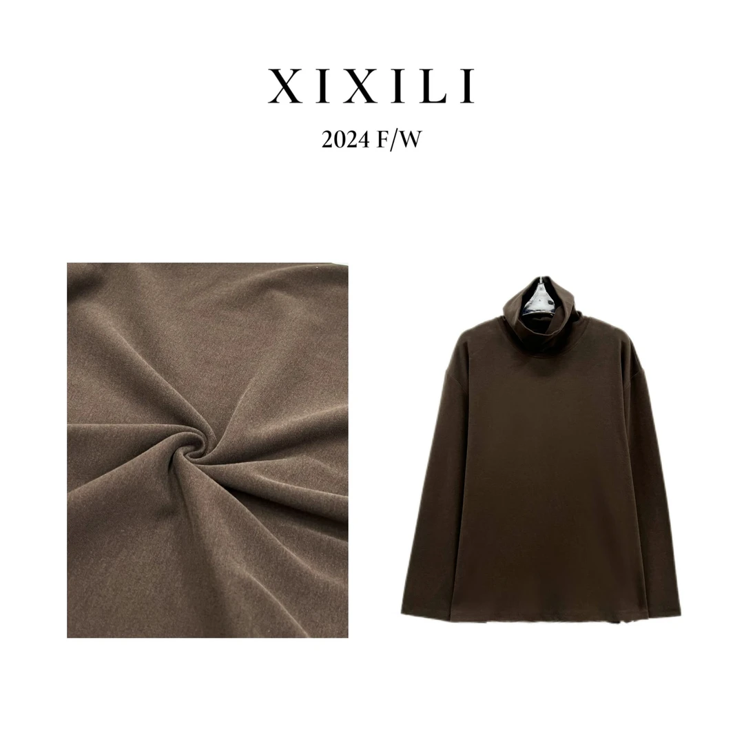 D83492-手感超舒适堆堆领冬季打底衫女