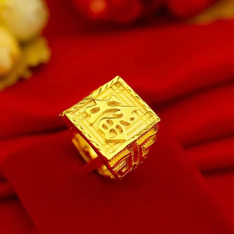合金戒指 时尚男士福/發戒指 可调节戒指经典男款