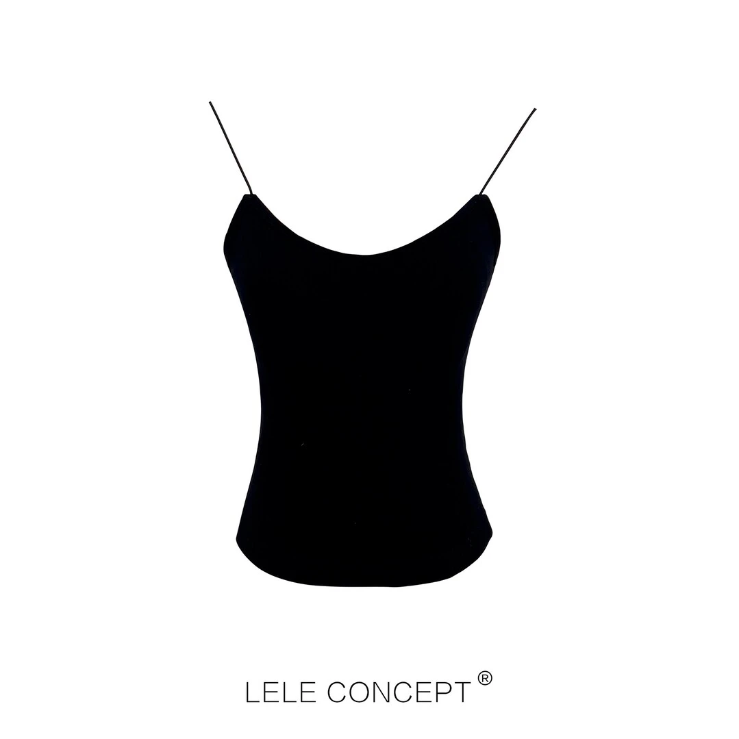 【LELE】时尚经典款简约双色修身细带背心百搭打底吊带无袖BX002