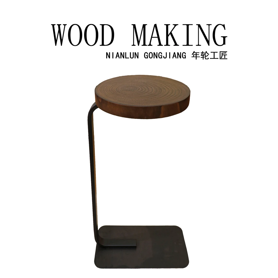 【L边几】实木茶几最新款2024客厅阳台卧室简约轻奢风沙发年轮L茶桌