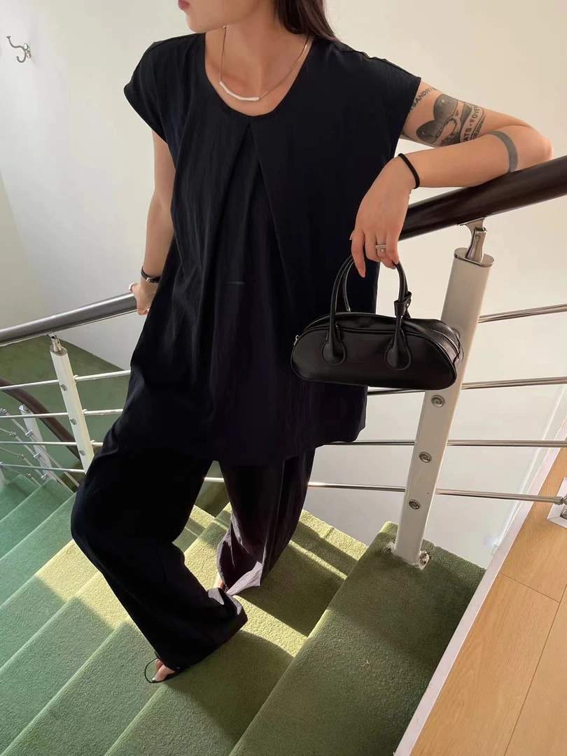 【福福!NO!NO!NO!】懒惰风薄款阔腿休闲裤66589