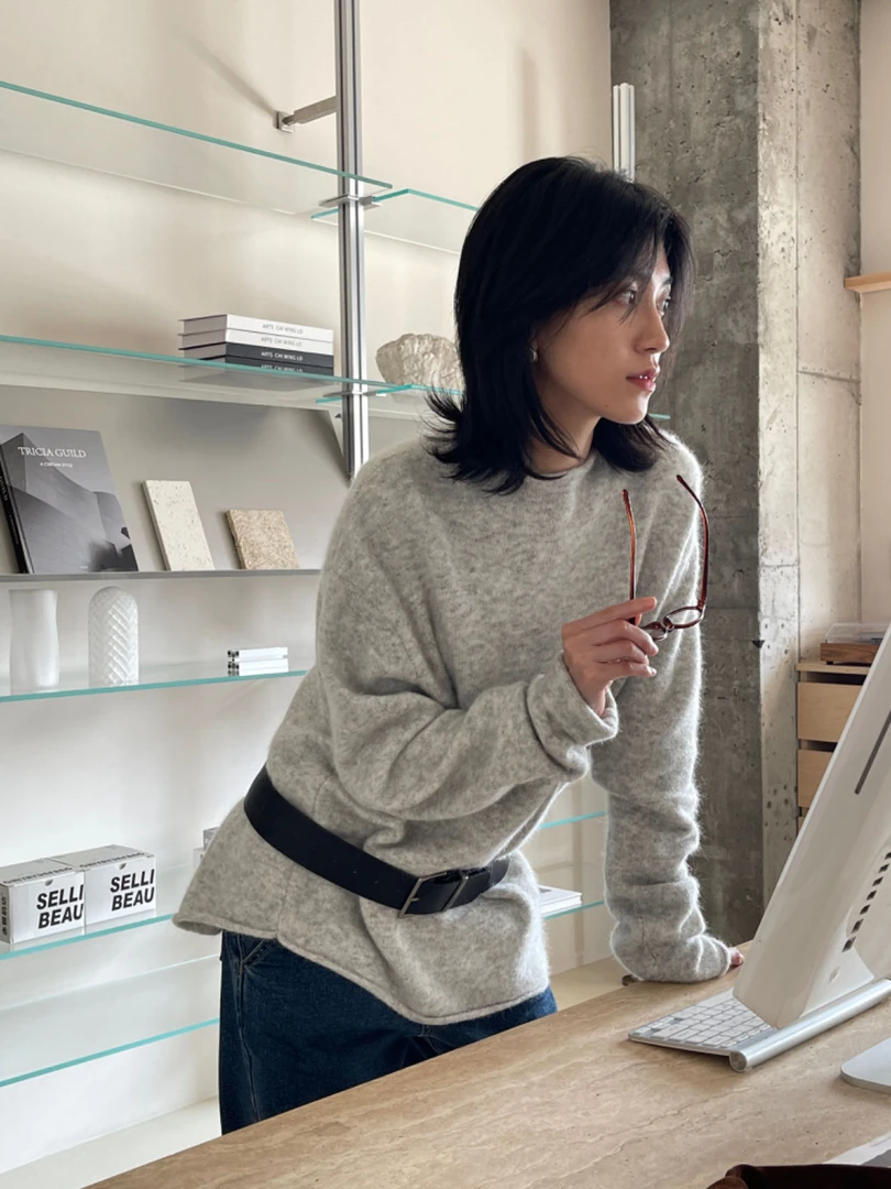 【专用】轻暖感毛衣异型设计小立领狠有博主腔调感 QM003