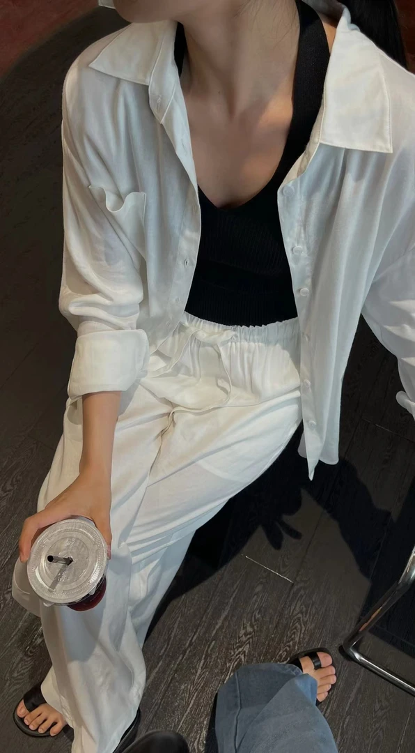 【福福!NO!NO!NO!】学院风polo领春夏薄款衬衫66537#