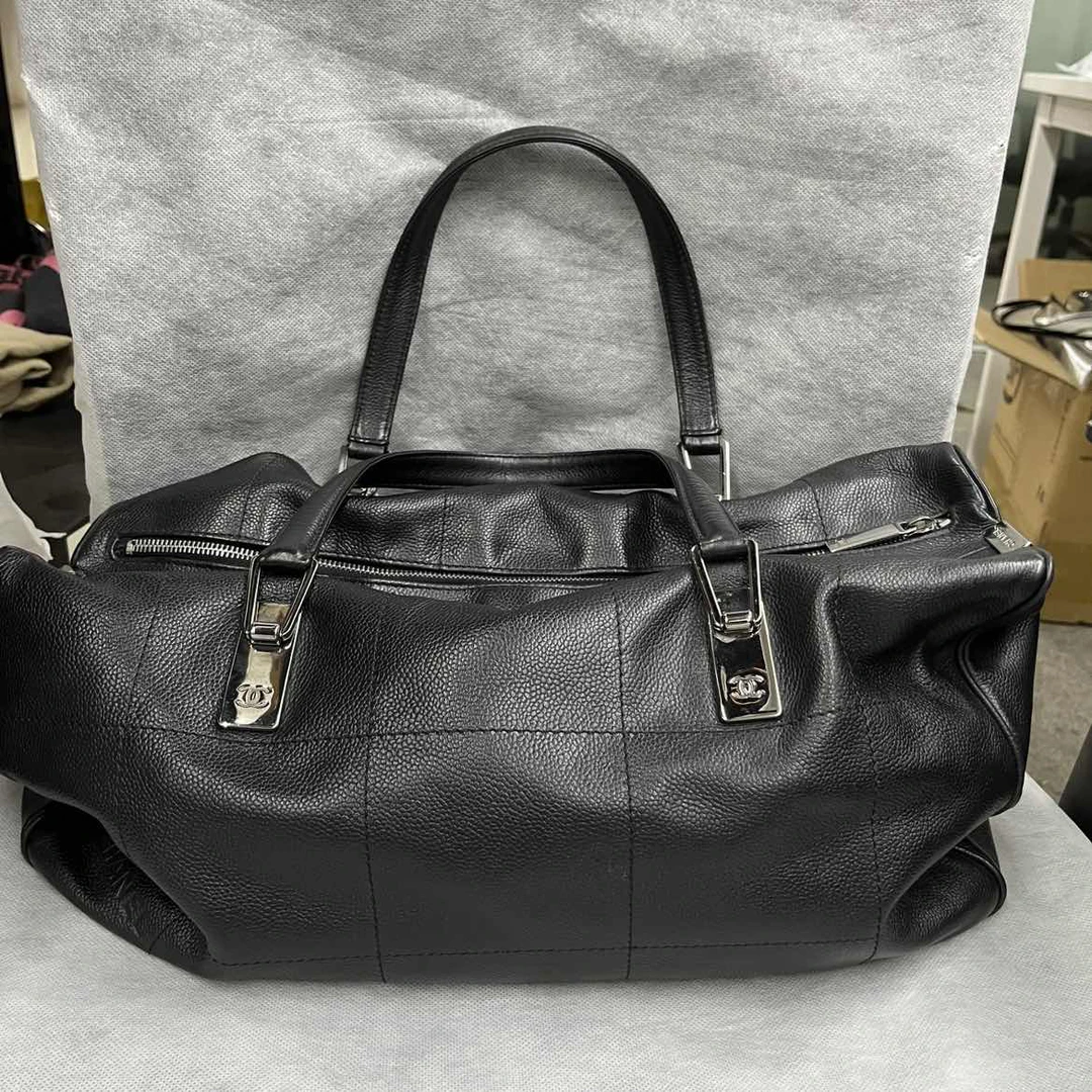 99新 Chanel/香奈儿 小花姑姑P234448715 冰格波士顿手提包 3开