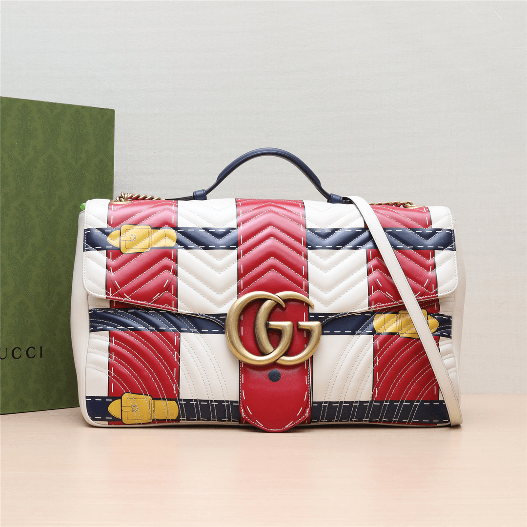 95新 GUCCI/古驰 黑黑精选 532671GG marmont 立体视觉 肩背包