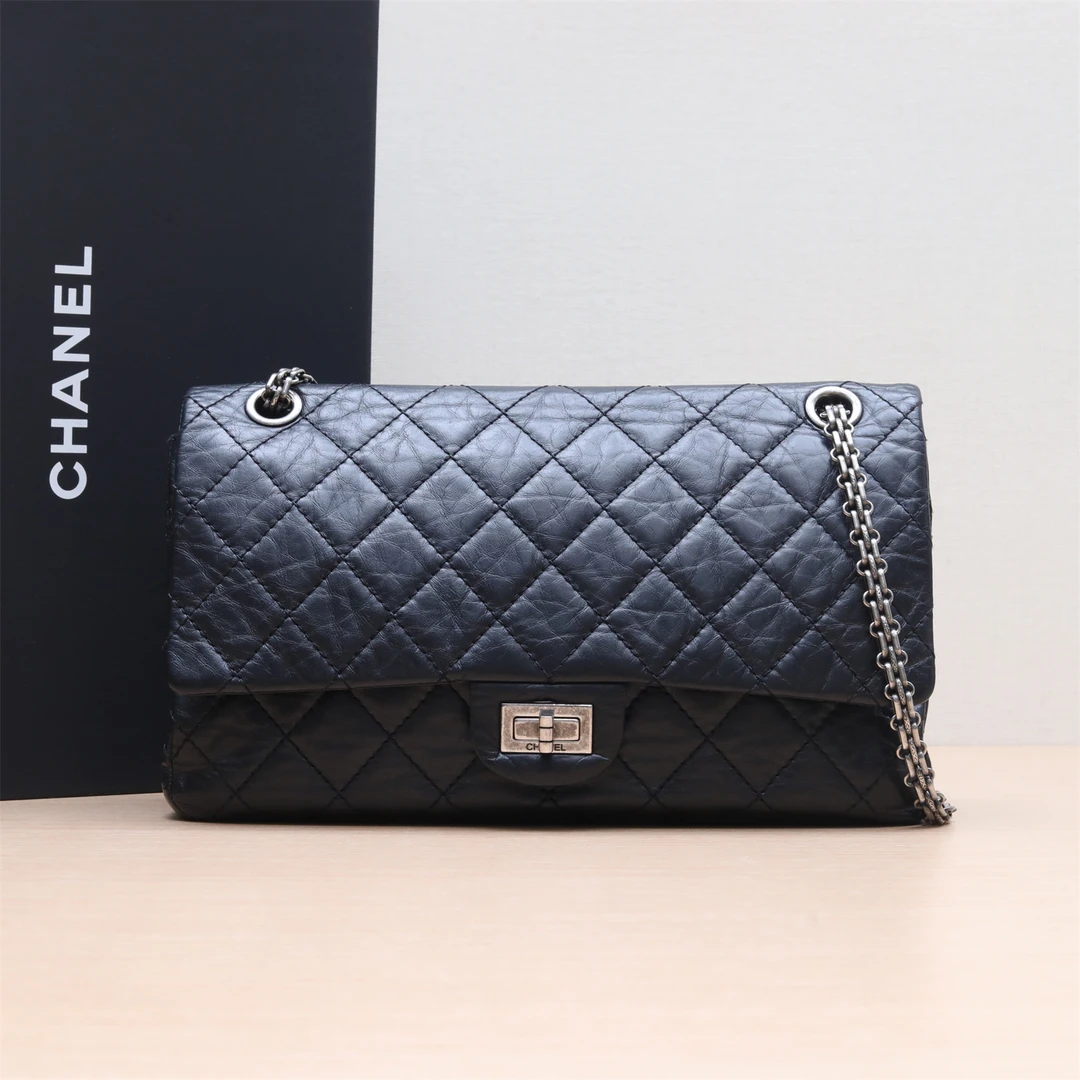 95新 Chanel/香奈儿 黑黑精选 P2435507462.55 口盖包 大号