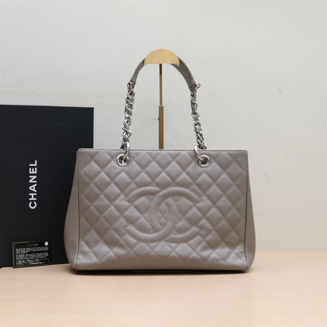 95新 Chanel/香奈儿 小花双双 978334 GST 小号 33cm 灰色 17开包