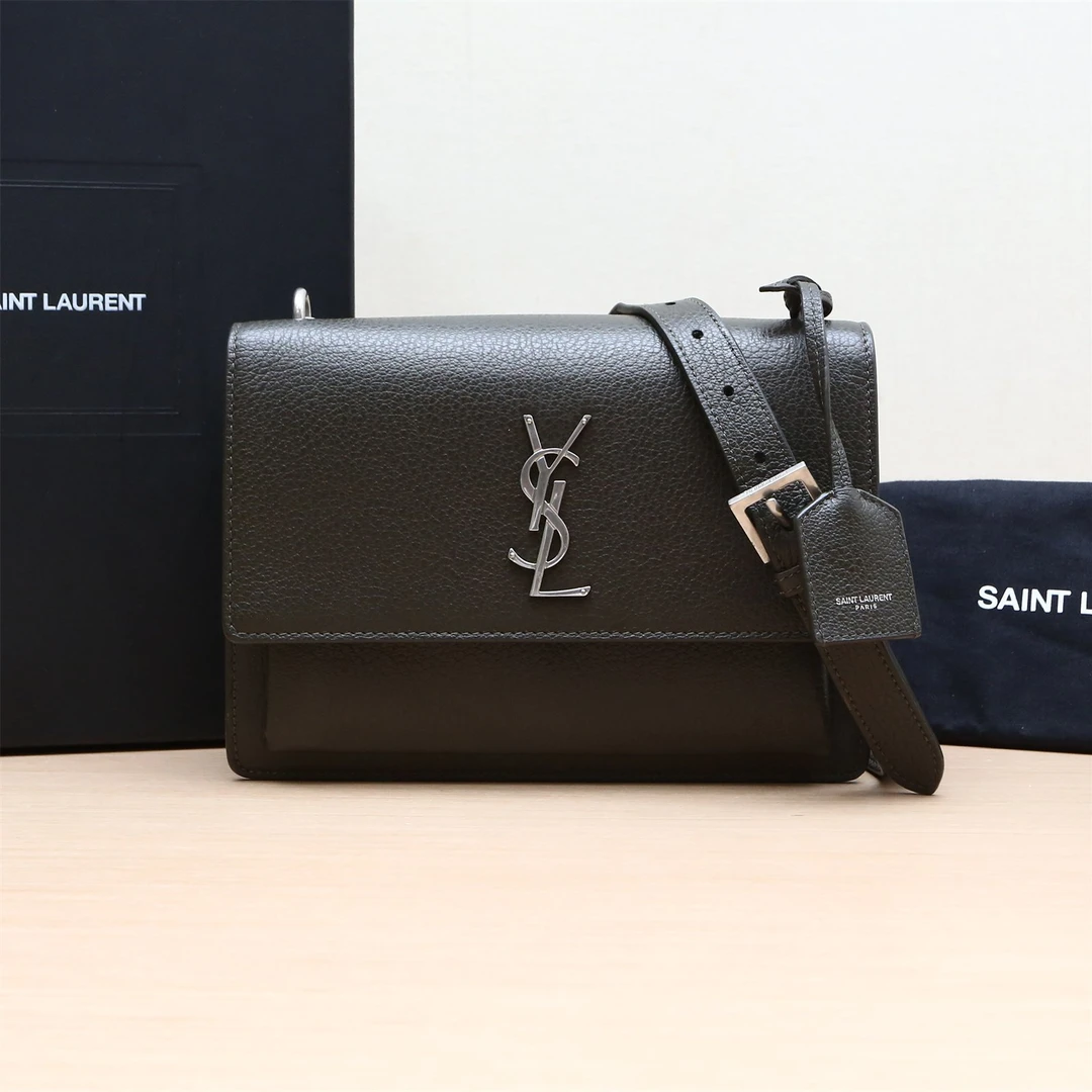 99新 YSL/圣罗兰 新粉 512856 日落包 中号 绿色