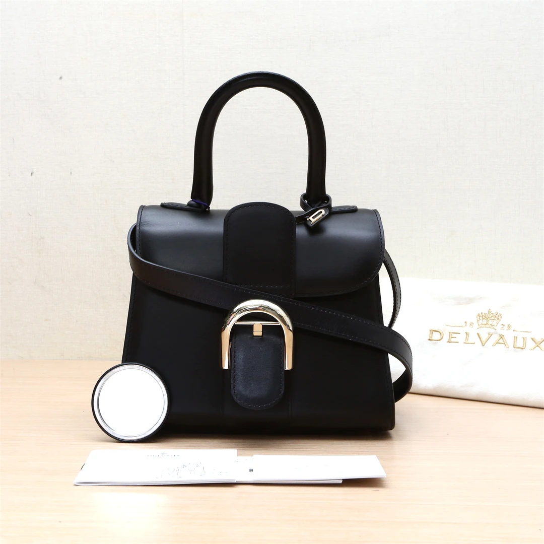 95新 Delvaux/德尔沃 活动黑黑 511773Brillant MINI 单肩包