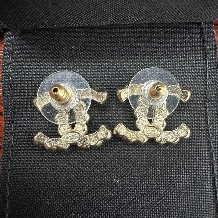 99新 Chanel/香奈儿 黑黑精选 P234347431双C水钻耳环