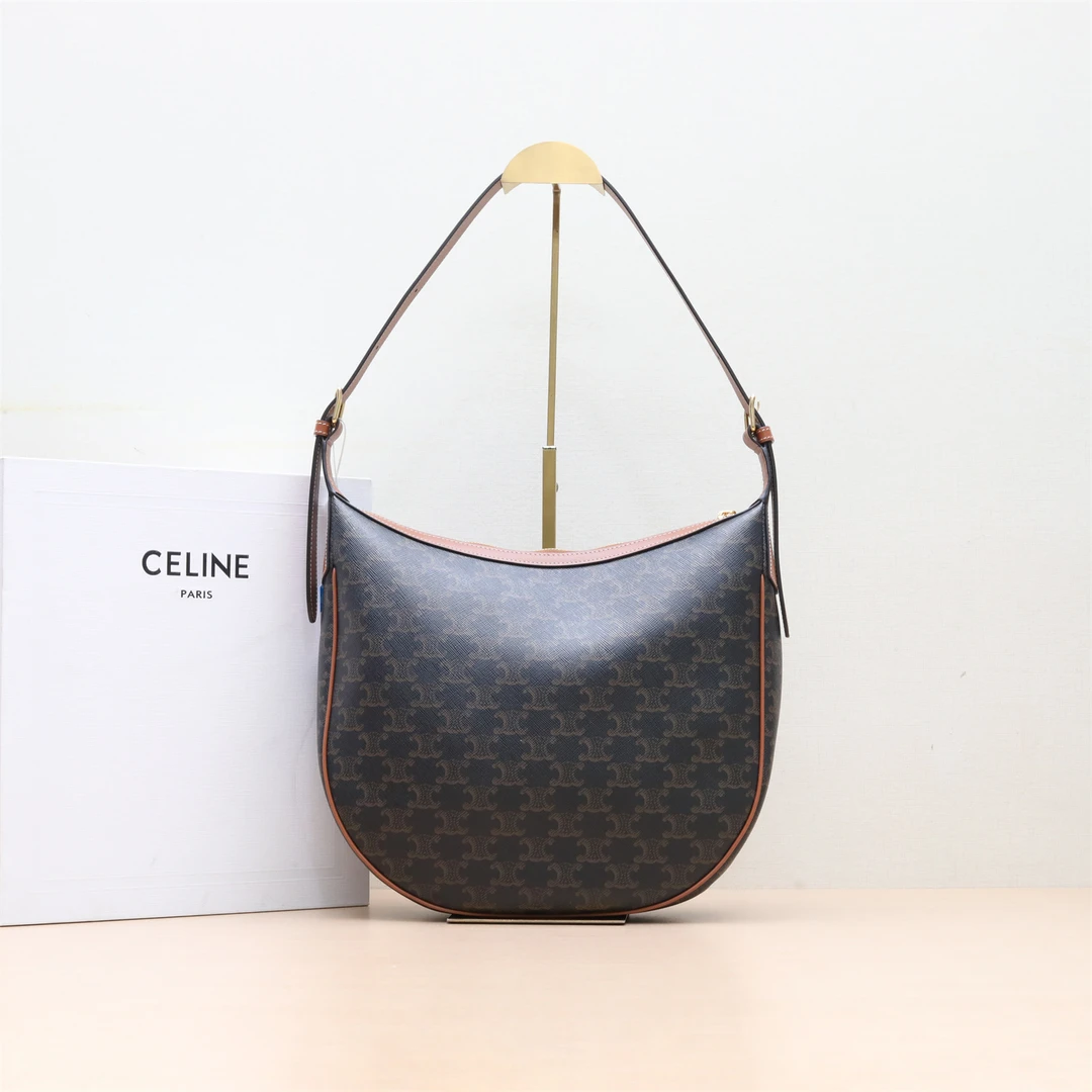全新未使用 Celine/思琳 035976Heloise 新款 hobo 腋下包 老花