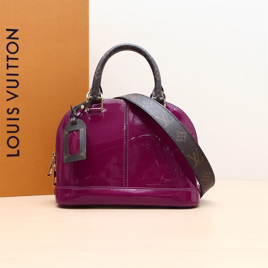 95新 LouisVuitton/路易威登 小花双双 244843 贝壳包BB 车厘子红