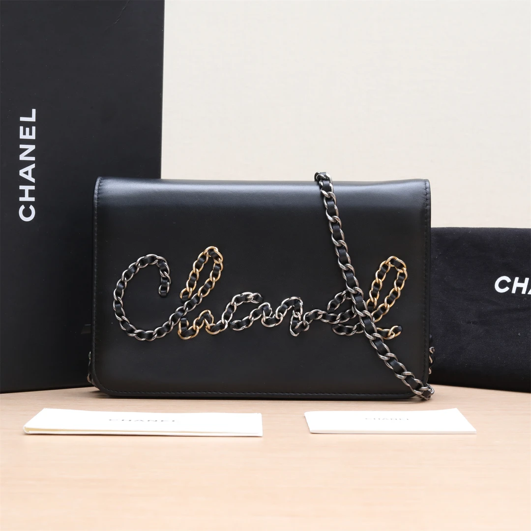 95新 Chanel/香奈儿 活动双双 cf woc 黑色 29开 银扣