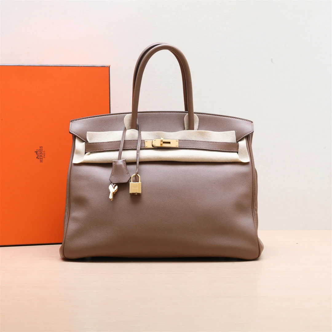 95新 Hermes/爱马仕 小花姑姑P214976867Birkin 35 3G栗子色