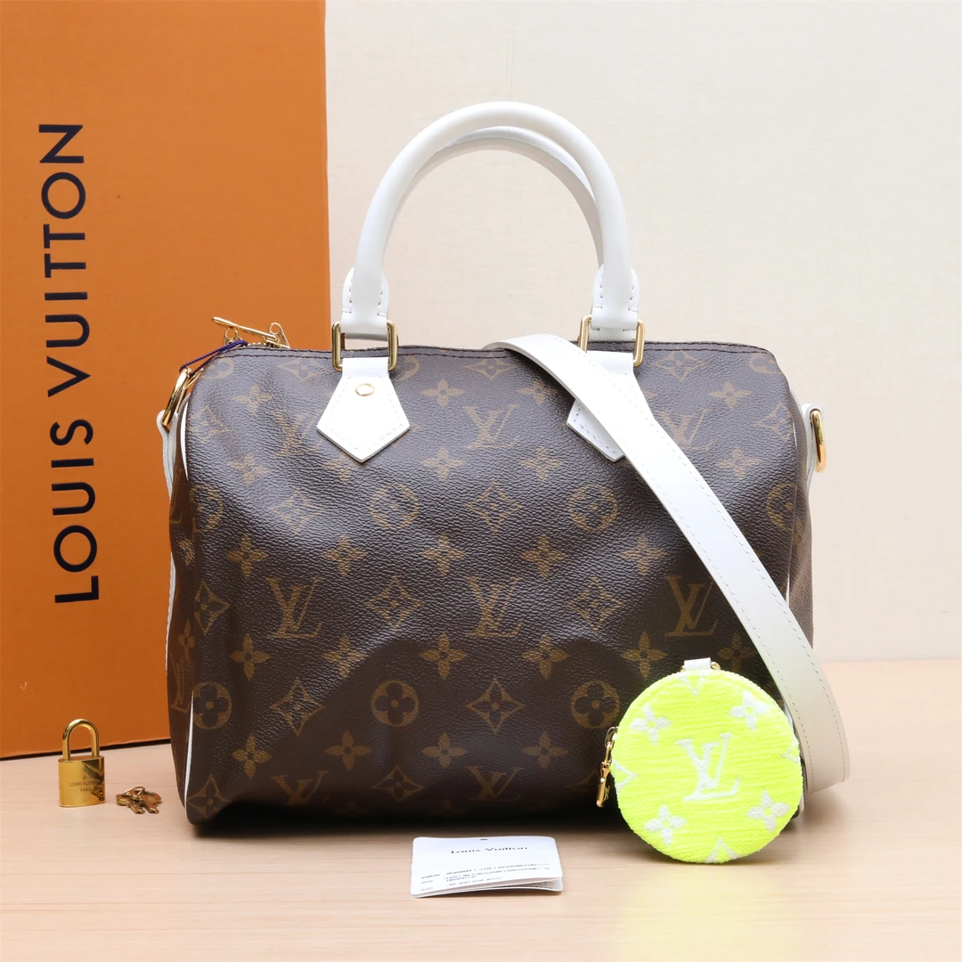 99新 LouisVuitton/路易威登 新粉 605124speedy 25 单肩包